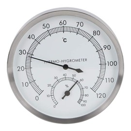 Mumusuki 2 in 1 Stainless Steel Thermo-Hygrometer Steam Bath Sauna Room Thermometer Hygrometer Indoor Thermal Hygrometer for Sauna Steam Bath