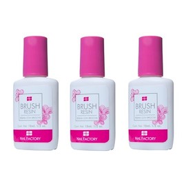 NAIL FACTORY - RESINA DE BROCHA PARA UÑAS Brush Resin. Pack 3 pz 15 mL c/u.