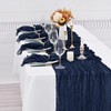 Teruntrue 4 Pack Navy Blue Cheesecloth Table Runner Table Runner,