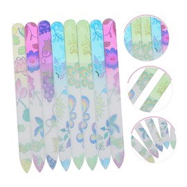 FOMIYES 8pcs Printed Glass Nail Files Professional Nail Art Tools Protective Case for Home and Travel Use Without Dropping for Care