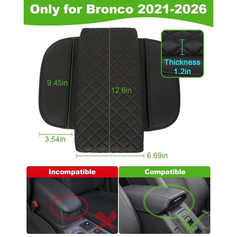 for Bronco Center Console Armrest Cover 2026 2025 2024 2023