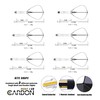 CUESOUL ROST T19 Carbon Integrated Dart Shaft and Flight,Kite Shape,Set