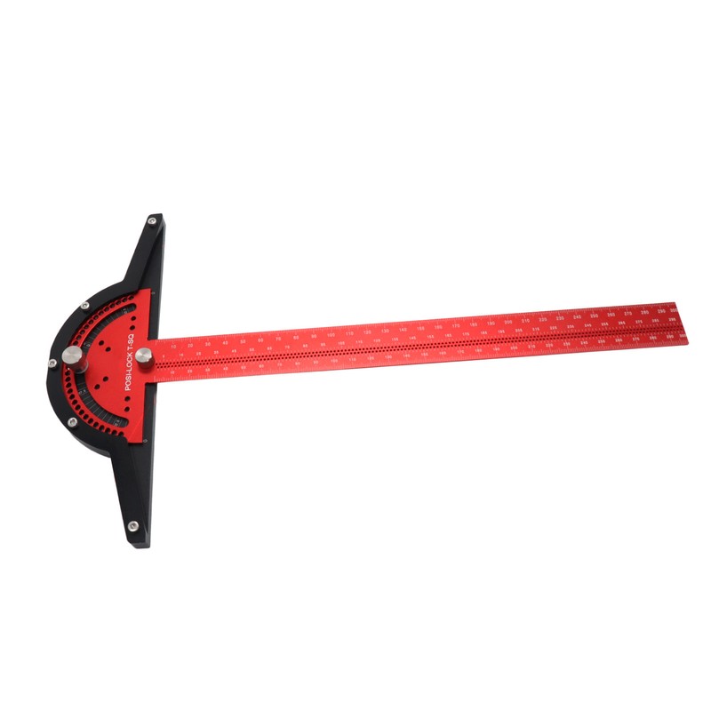 Woodworkers Edge Ruler Aluminum Alloy Red Black Adjustable Angle T