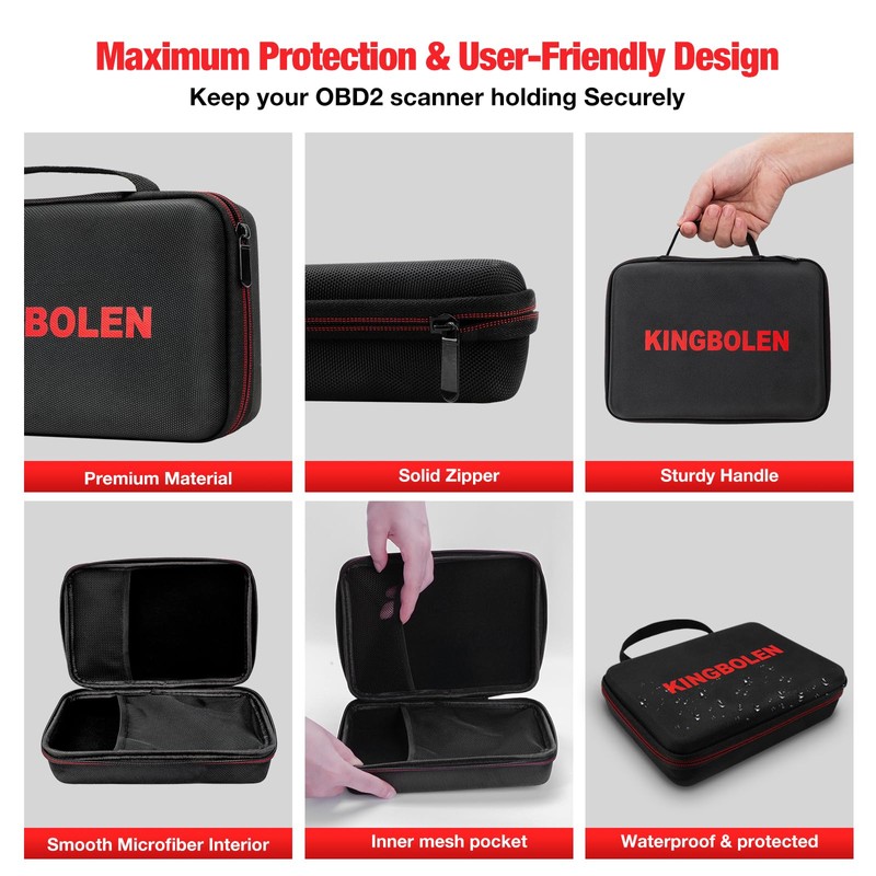 KINGBOLEN Protective Case Storage Bag for OBD2 Scanner LAUNCH CRP123/CRP123