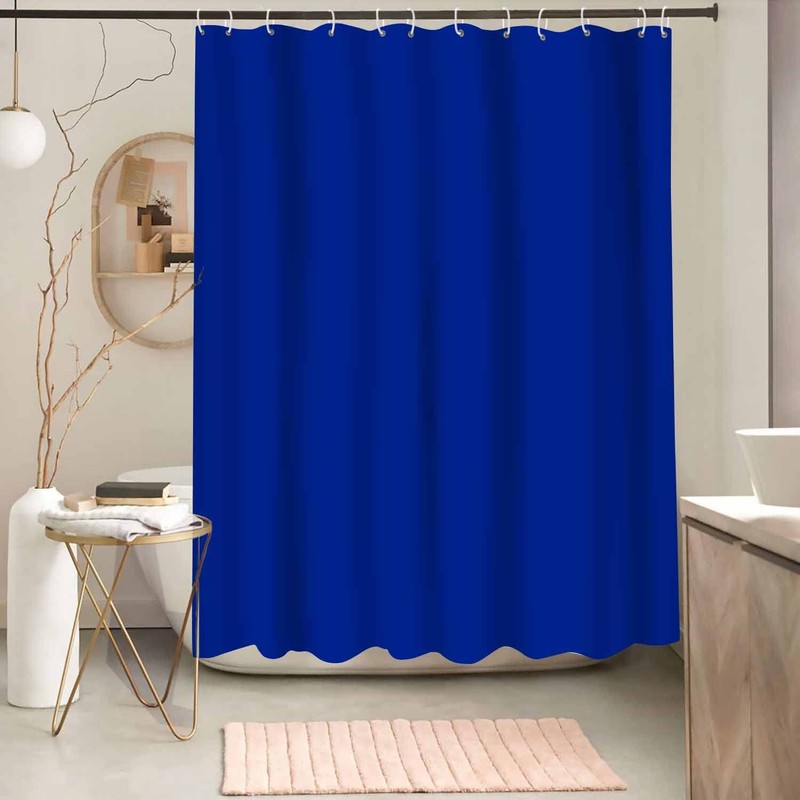 NTETSN Classic Royal Blue Shower Curtain Washable Thicken Durable Polyester