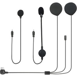 Motorcycle Helmet Headset Hi-fi Speakers with Boom and Button Microphone Audio Kit for X10