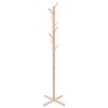 Solid Wooden Coat Rack Hat Hanger 8 Hooks Entryway Jacket