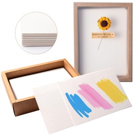 50 Sheets Pure Cotton Watercolor Cards Bulk 140lb/300 GSM Cold Press Paper Blank White Water Color Paper Cards for Kids Child Students Adults Artists Drawing Gift Cards 5 x 7 Inch