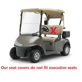 Huskey 2PCS Golf Cart Front Seat Covers for EZGO RXV 2008-UP G&E Models Custom Two-Tone Black/Lime Green Diamond Stitching with Lime Green Piping, Marine Grade Vinyl Material, Staple on Design
