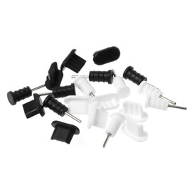 PHILSP Dust Plug 10 Sets Charging Port Micro USB Plug Protection 3.5mm Earphone Jacksets Dustproof SIM Card Removal Tool for Smart Phone Accessories White