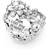 TCZNAF Mom Heart Family Bracelet Charms for European Bracelets Necklaces