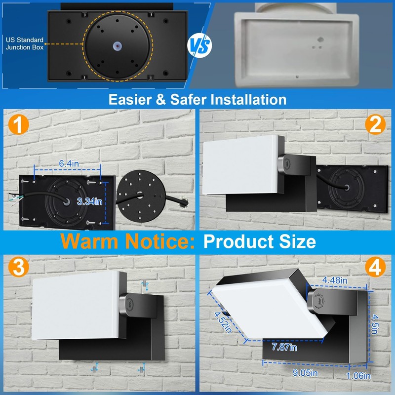 ledmo LED Flood Lights Outdoor 60W - Rotatable 360 Adjustable