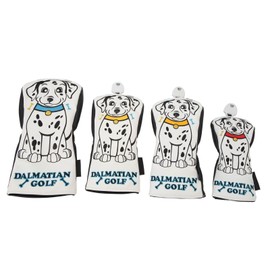Golf Club Head Cover Waterproof PU Golf Club Covers Set 1 3 5 UT Sizes Golf Accessories Spotted Dog Design