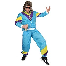 Foxxeo 40296, Men’s 80s Tracksuit Costume, Sizes S-XXL, xxl