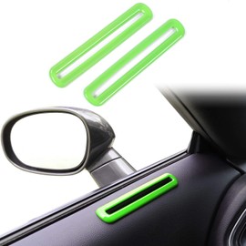 Voodonala for Challenger Door AC Outlet Vent Ventilation Grille Embellishment Cover Trim for 2015-2025+ Dodge Interior Challenger, ABS Green 2pcs