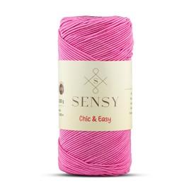 Sensy Premium Chic & Easy 1.5mm 218 Yards 50% Cotton 50% Polyester Rope Crochet Bag Cord Crochet Thread (Pink)