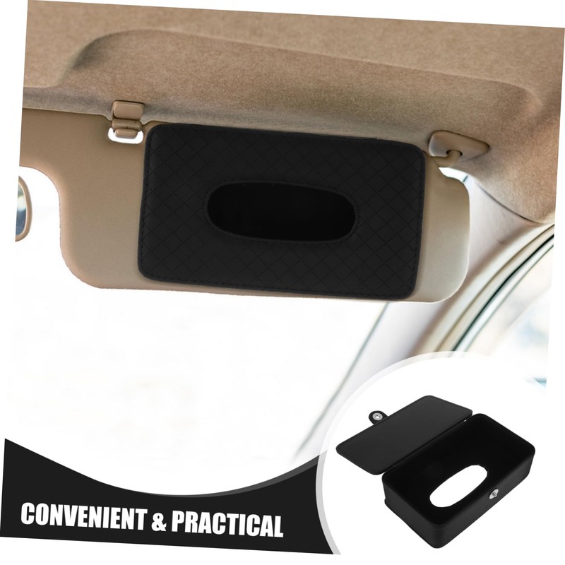 ULTECHNOVO Car Tissue Holder for Sun Visor Elegant PU Leather