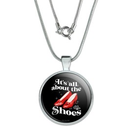 GRAPHICS & MORE The Wizard of Oz All About the Shoes 1" Pendant with Sterling Silver Plated Chain
