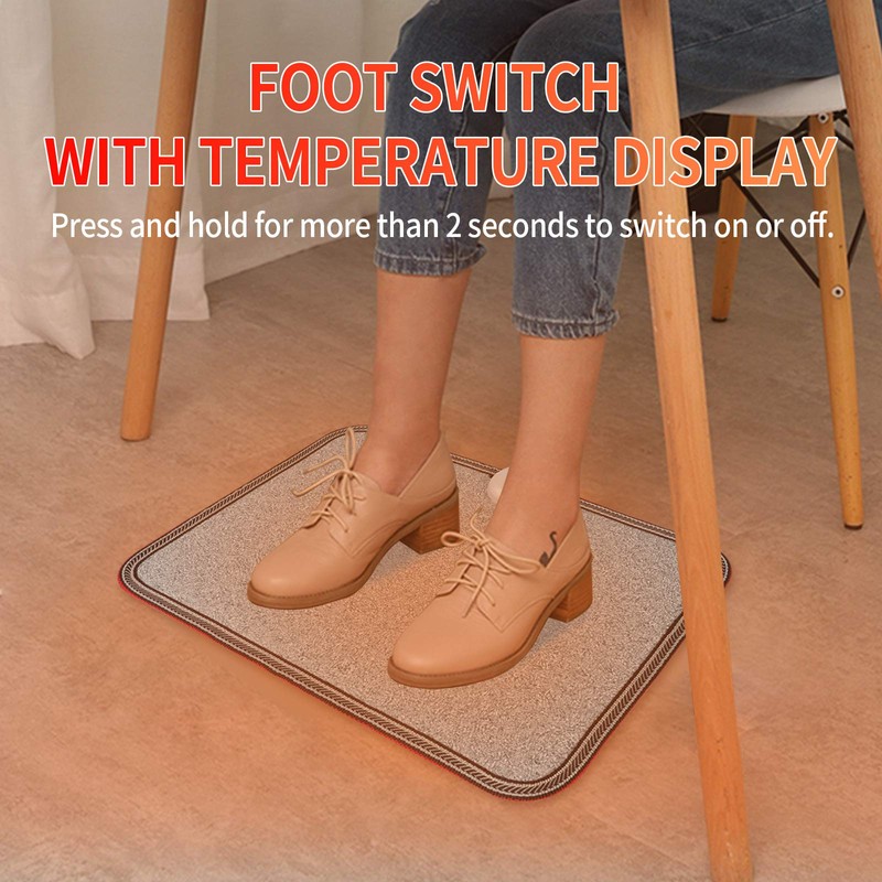 TISHIJIE Electric Heated Floor Mats - AC 110V Foot Heater,