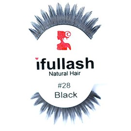 #28, 6 Pairs ifullash 100% Human Hair Eyelashes