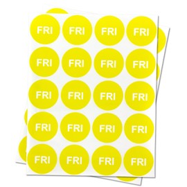 300 Friday Labels - Days of The Week Stickers - Food Labels (1 inch, Yellow) for Food Rotation, Food Safety, Medication, Perishable Items