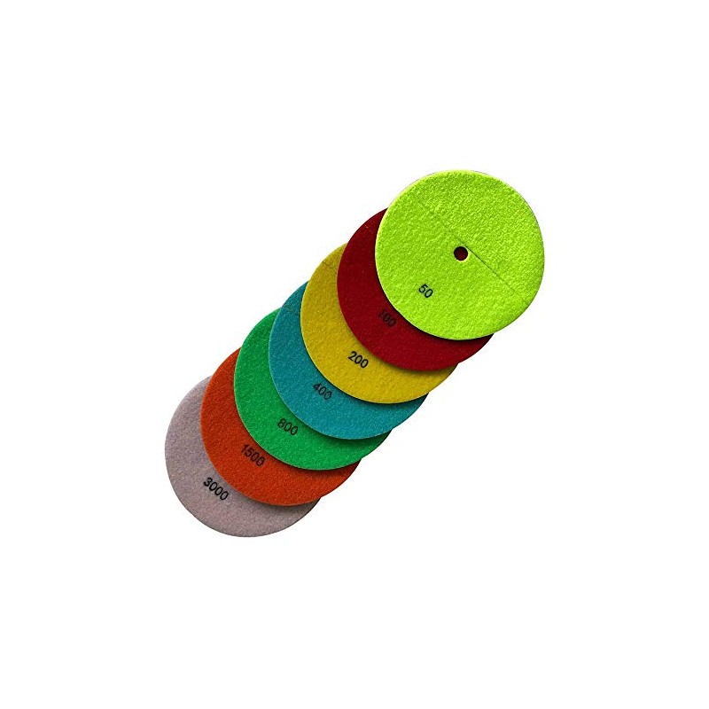 5" Dry Stone Polishing Pads Set (50, 100, 200, 400,