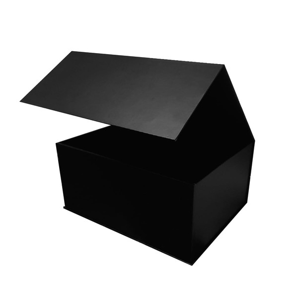 Caja Rígida Para Regalo Grande Color Negro Mate Con Cierre