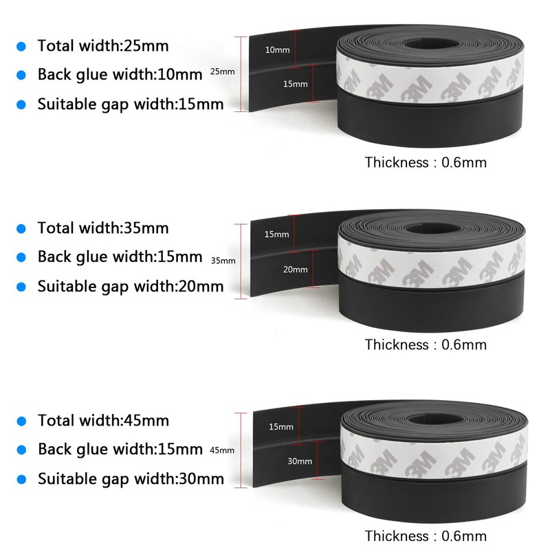 TAROSE Weather Stripping, Silicone Door Seal Strip Door, 16 Feet