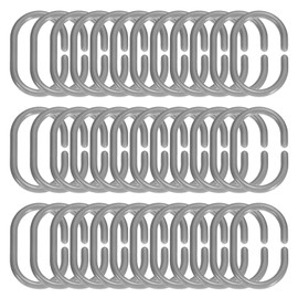 sourcing map 36 Pcs Shower Curtain Hooks, C-Shaped Plastic Shower Curtain Rings for Bathroom Rings, Shower Window Rods, Shower Curtain, Changing Room, Dressing Room (Grey)