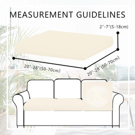 YIJIARAN 8Pcs Patio Cushion Stretch Covers, Outdoor Cushion Cover Replacement, Yard Sofa Couch Slipcovers for Patio Furniture Cushion Covers, Outdoor Waterproof Soft Flexibility Protector-Beige