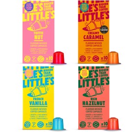 Little's Flavoured Coffee Pods Bundle Compatible with Nespresso Original Machines, 10 x 4 pack (40 Capsules) - Flavours: Toffee, Caramel, Vanilla, Hazelnut - Coffee Capsules