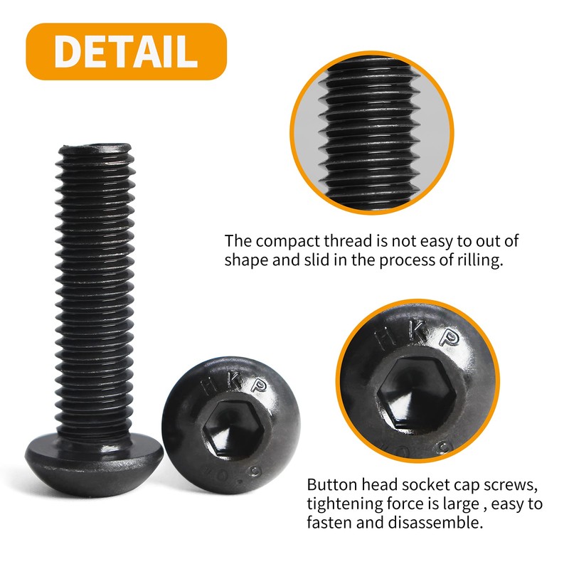 Cicidorai 520Pcs M3 M4 M5 10.9 Grade Alloy Steel,Button Head