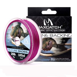 Maxcatch Braided Fly Line Backing for Fly Fishing 20/30lb 100yards (White, Yellow, Orange, Pink, Purple, Green,Black&White, Black&Yellow) (Purple, 20lb,300 Yards)