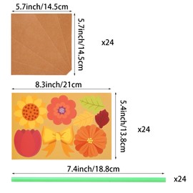 yeabwps 24 Pcs Flower Bouquet Craft Kit, Thankful Autumn Florals for Kids, Sunflower Bouquets Thanksgiving DIY Gift for School Home Classroom Activities