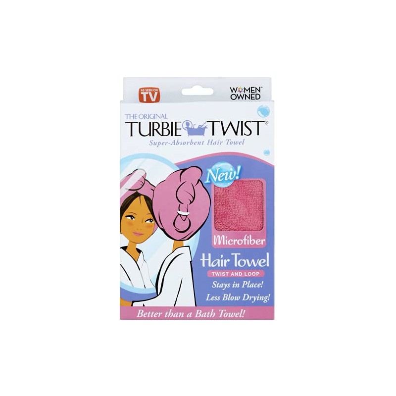Turbie Twist Microfiber Super Absorbent Hair Towel 1 Pack (Pink)