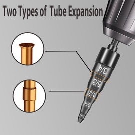 HVAC Repair Tool, Swage Tool Drill Bit, 5 in 1 Swage Tube Copper Pipe Expander Flaring Tool for Multifunction Air Conditioner HVAC Repairing with 1/4", 3/8", 1/2", 5/8", 3/4" Bits