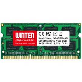 WINTEN WT-SD1600-8GBL 1626L Laptop Memory 8GB PC3L-12800 (DDR3L 1600) Low Voltage Support DDR3 SDRAM SO-DIMM Internal Memory Upgrade Memory