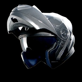 1Storm New Motorcycle Bike Modular Full Face Helmet Dual Visor with Rechargeable LED Tail Light: Modular901 Carbon Fiber Black