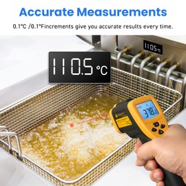 Etekcity Lasergrip 800 Non-contact Digital Laser IR Infrared Thermometer, Temperature Gun, -50°C~750°C ( -58°F~1382°F ), Yellow/Black (Not suitable for measuring body temperature)
