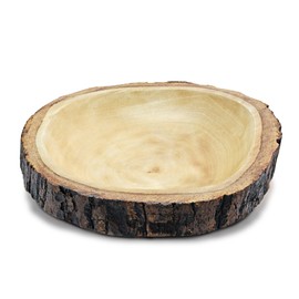 AeraVida Rustic Elegance Rain Tree Trunk Hand Carved Wooden Bowl | Modern Serving Bowl | Rain Tree Wood Kitchen Decor | Handmade Bowl