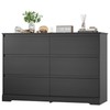 FOTOSOK 6 Drawer Double Dresser, Black Dresser, Modern 6 Chest