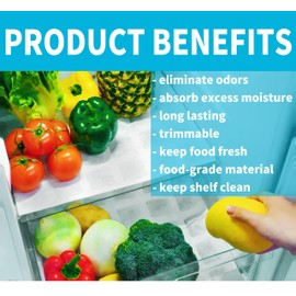 Aeribbon 2 Pack Refrigerator Deodorizer, Outperforms Baking Soda Fridge Deodorizer, Odor Eliminator for Fridge & Freezer, Refrigerator Air Freshener And Moisture Absorbers Pad