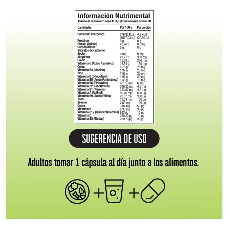 Megavit Multivitaminico De Hombre 60 Cáps Vitaminas Hombre Sin Sabor