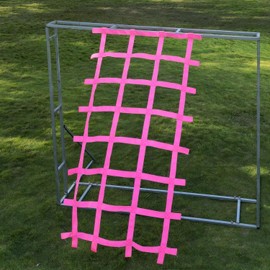 CL CLC Military Climbing Net - Playground Play Safety Net, Rope Ladder, Jungle Gyms, Swing Set, Obstacle Courses for Outdoor Treehouse-7ft X 4ft-Pink (87inchx48inch)