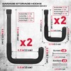 SEDY Heavy Duty Garage Storage Hooks: 4-Piece 6" & 3"