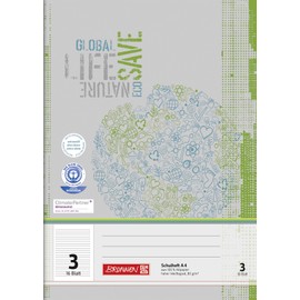 Brunnen 104410301 Recycled Exercise Book DIN A4, 16, Fun and Easy to Handle