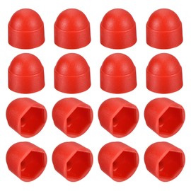 QUARKZMAN Pack of 50 Hex Nut Covers, M8 Red Plastic Dome Nut Protection Cap, Hex Nut Covers for Hex Bolts, Bolts