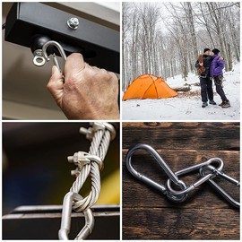 Screws City M4 x 40mm Steel Snap Hook Carabiner Clip Snap Hook Spring Loaded Steel Karabiner (Pack of 2)