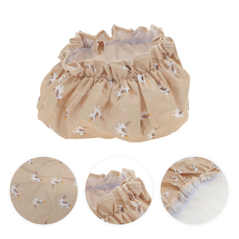VOCOSTE Shower Cap Hair Cap Pony Pattern Double Layer Waterproof
