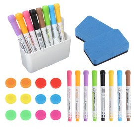 SHAIDOJIO Pack of 31 Whiteboard Accessories, 16 Whiteboard Markers, 1 Magnetic Pen Holder, 2 Whiteboard Sponge, and 12 Magnets, Whiteboard Set for Home Office Whiteboard Fridge